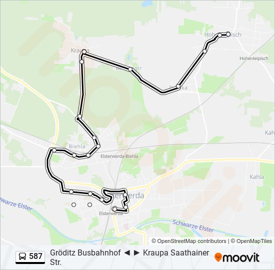 587 bus Line Map