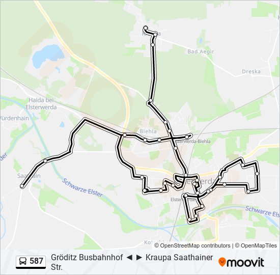 587 bus Line Map