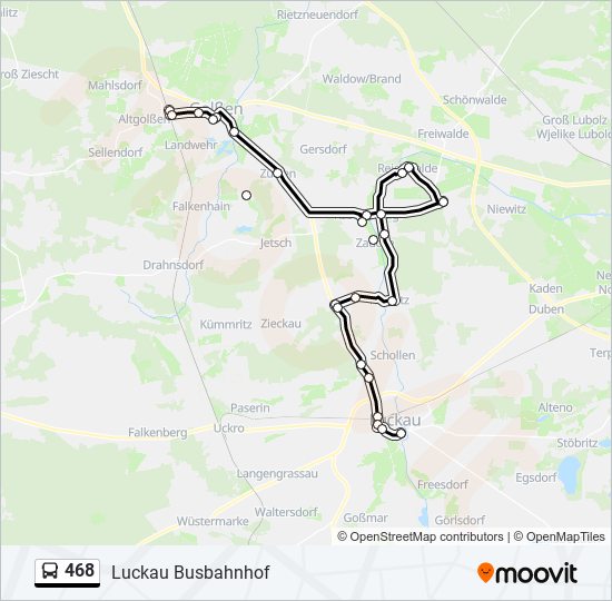 468 bus Line Map