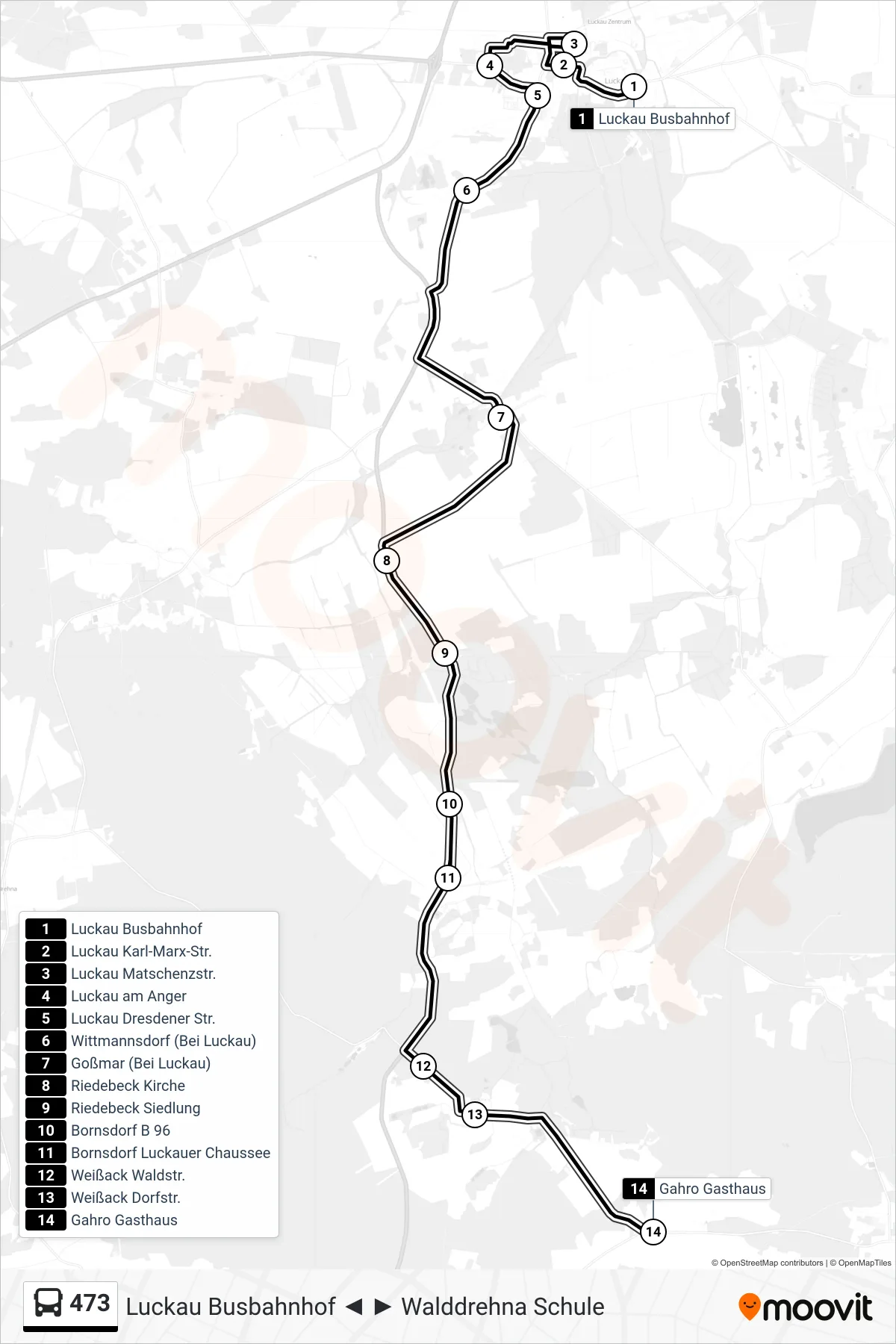 473 bus Line (Gahro Gasthaus) route and stops on a map