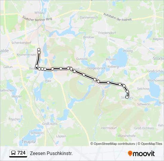 724 Bus Line Map