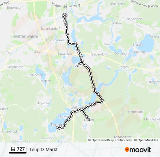 727 Bus Line Map