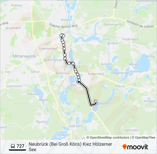 727 Bus Line Map