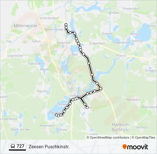 727 Bus Line Map