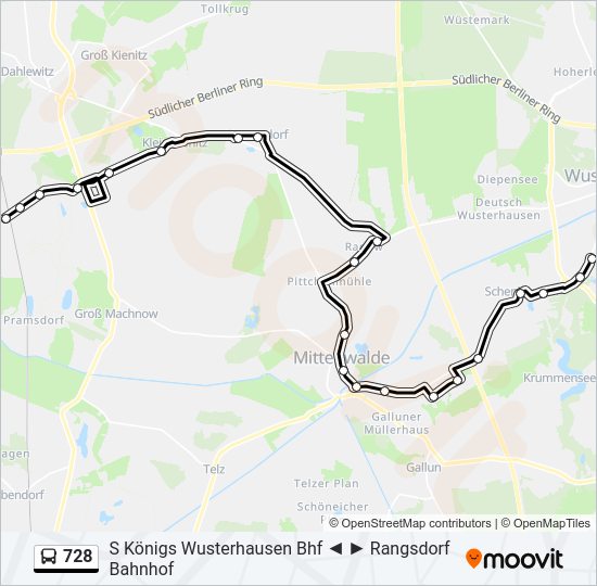 Buslinie 728 Karte