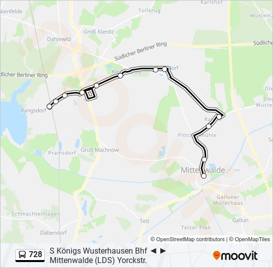 728 bus Line Map