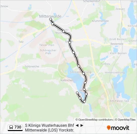 Buslinie 730 Karte