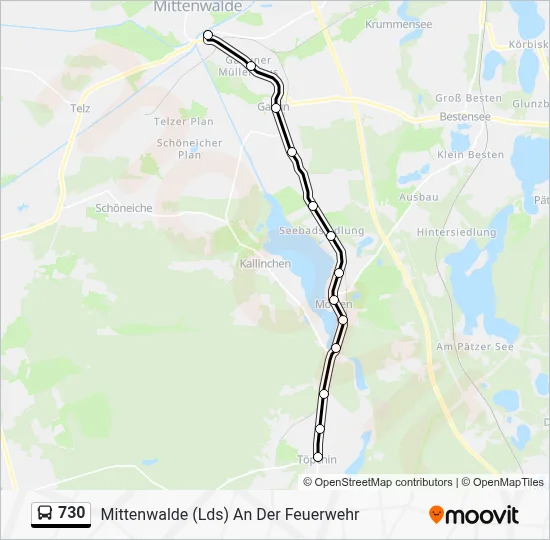 730 Bus Line Map