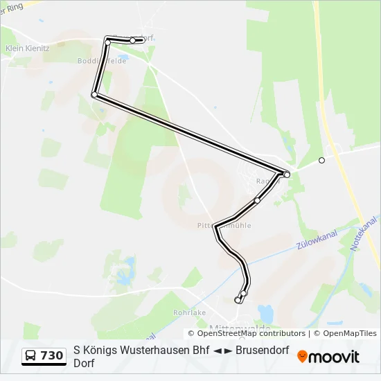 Buslinie 730 Karte