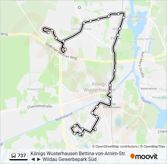 737 Bus Line Map