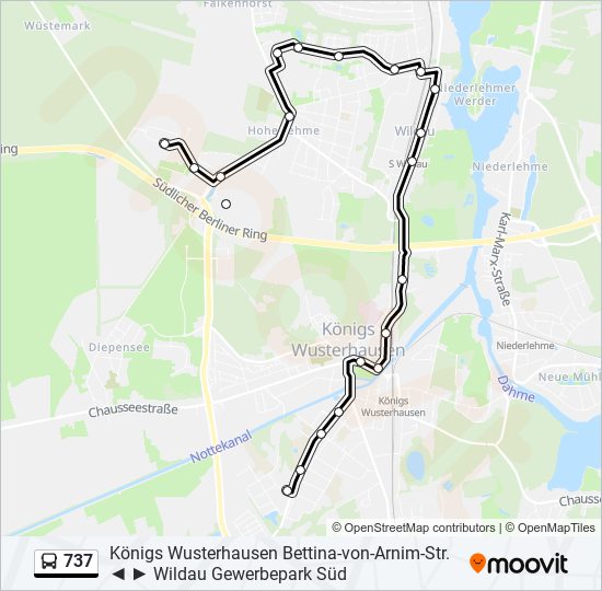 737 bus Line Map