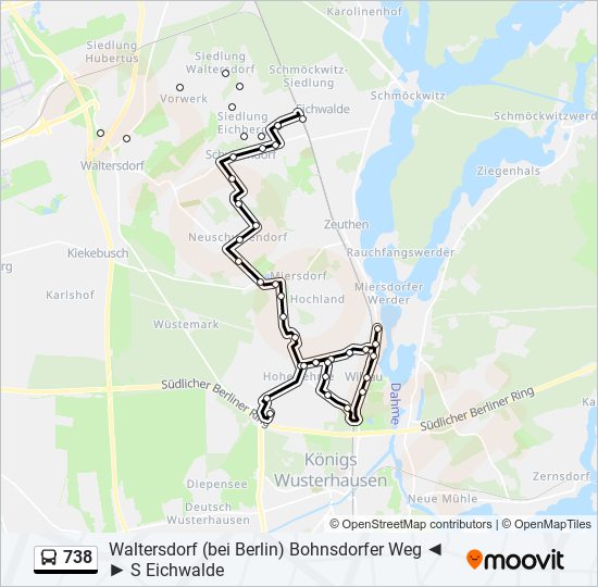 738 bus Line Map