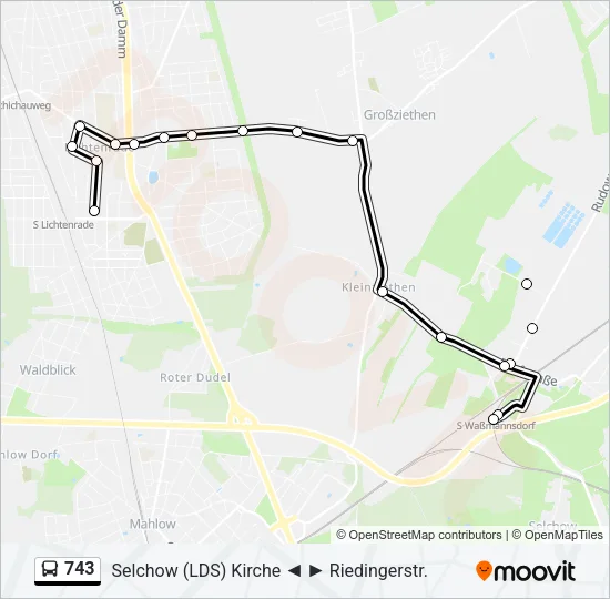 743 Bus Line Map