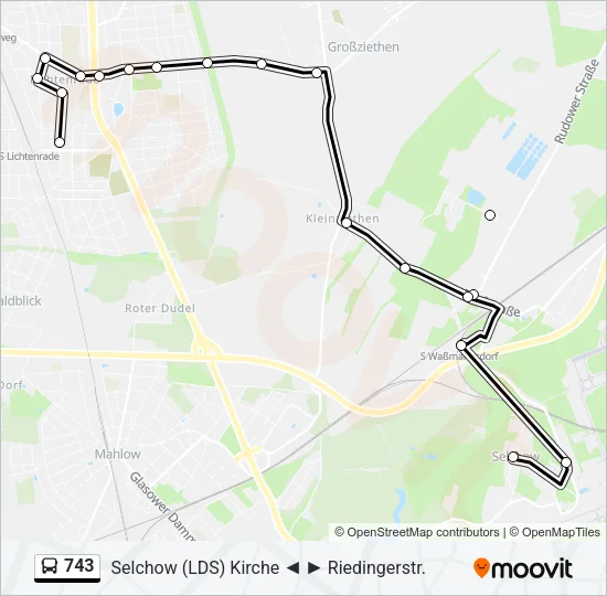 743 Bus Line Map