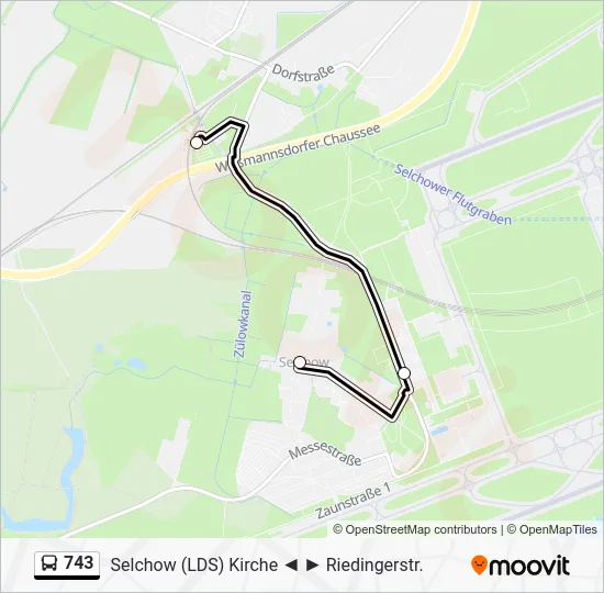 Автобус 743: карта маршрута