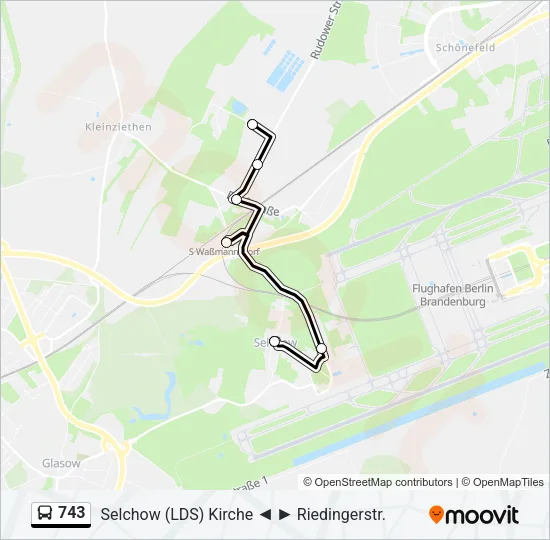 743 Bus Line Map
