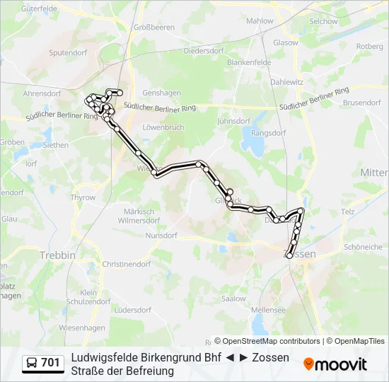 701 Bus Line Map