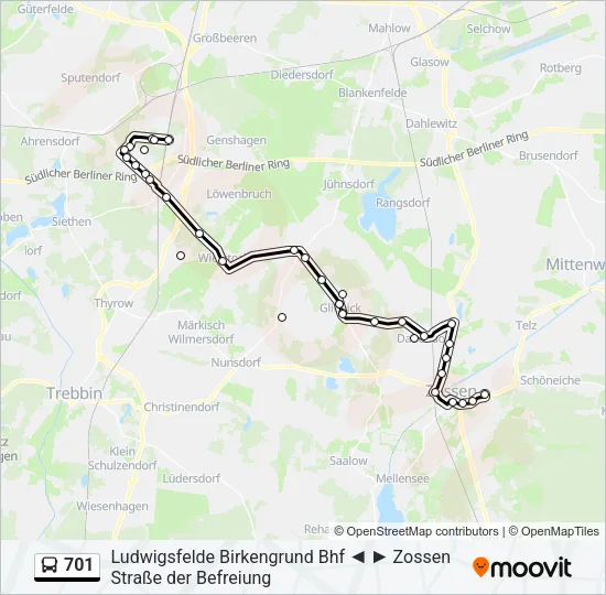 701 Bus Line Map
