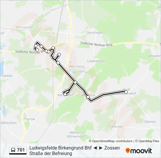 701 Bus Line Map