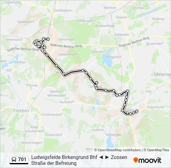 701 Bus Line Map