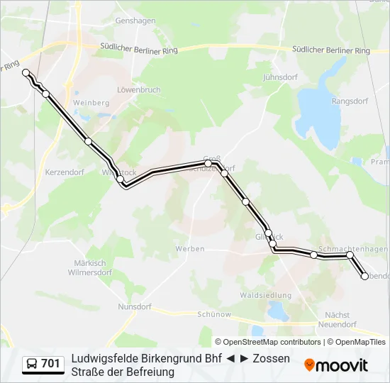 701 Bus Line Map