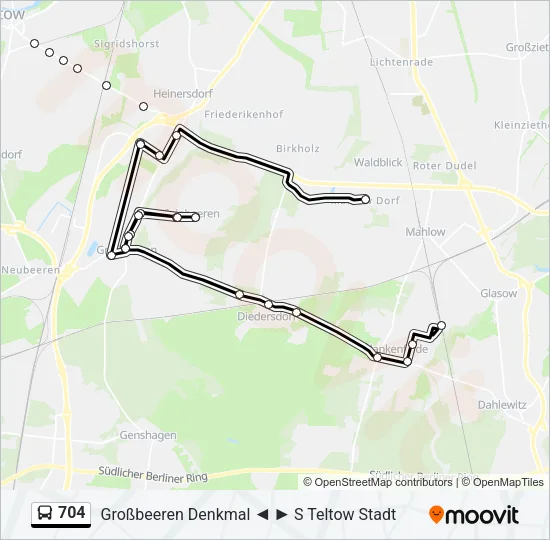 704 Bus Line Map