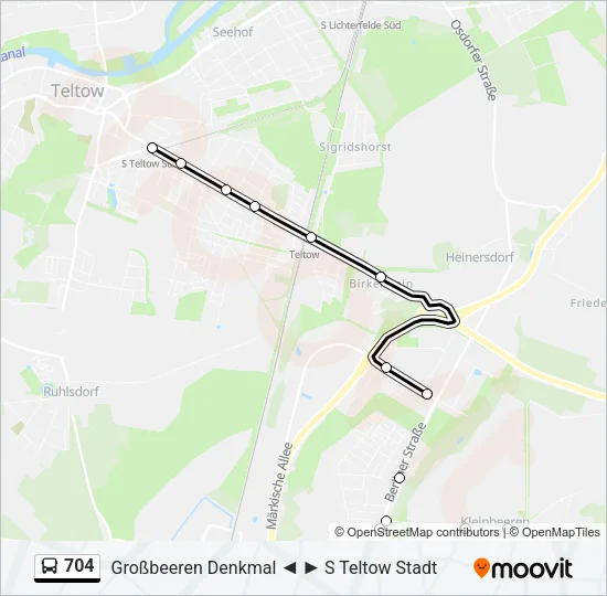 704 Bus Line Map