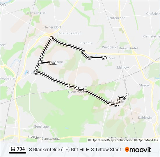 704 bus Line Map