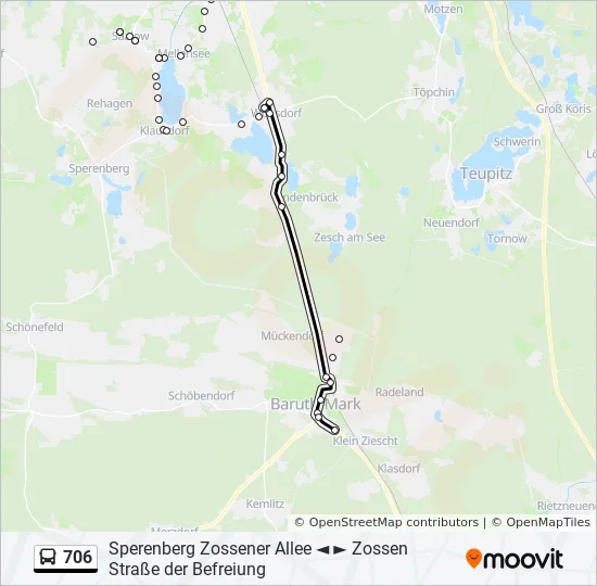Автобус 706: карта маршрута