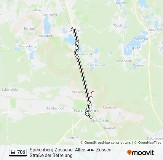 Автобус 706: карта маршрута