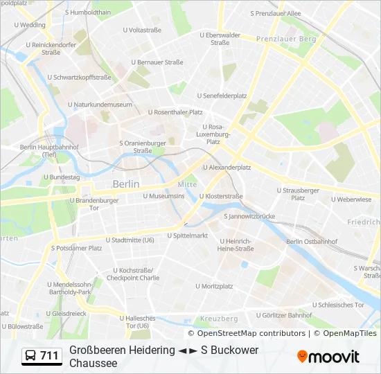 Автобус 711: карта маршрута