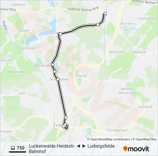 750 Bus Line Map