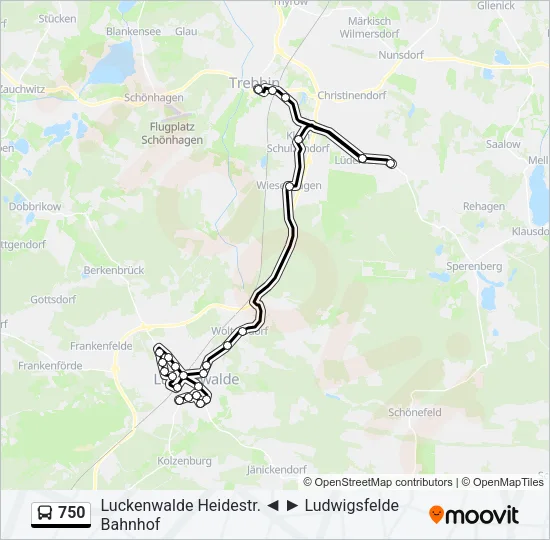750 Bus Line Map