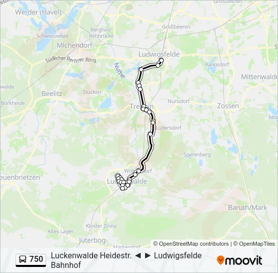 750 Bus Line Map