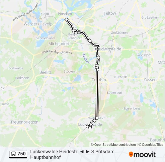 750 bus Line Map