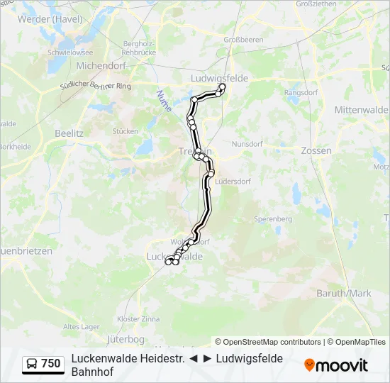 750 Bus Line Map