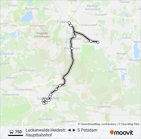 750 bus Line Map