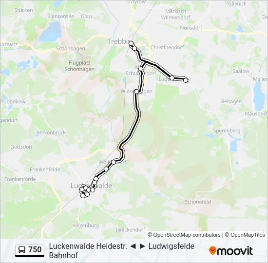 750 Bus Line Map