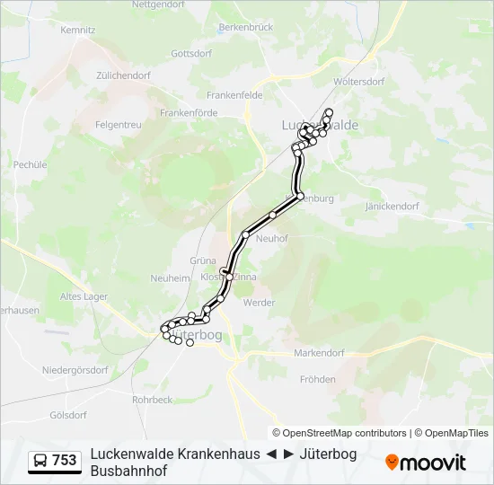 753 Bus Line Map
