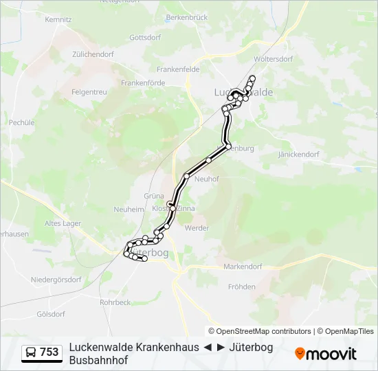 753 Bus Line Map