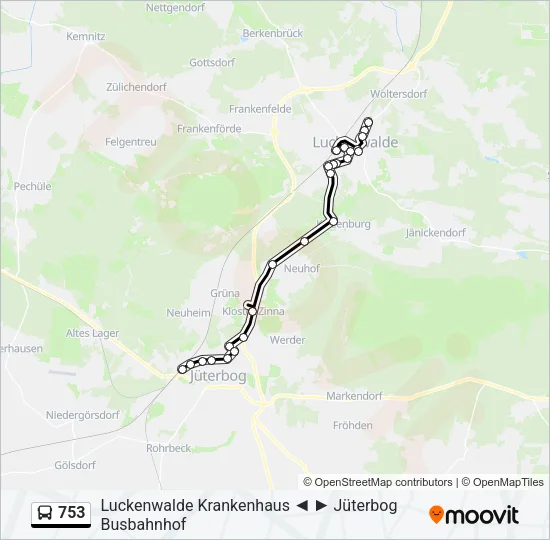 753 Bus Line Map