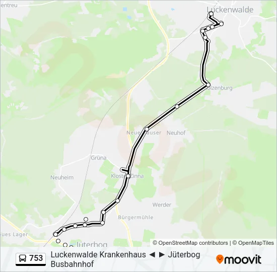 753 Bus Line Map