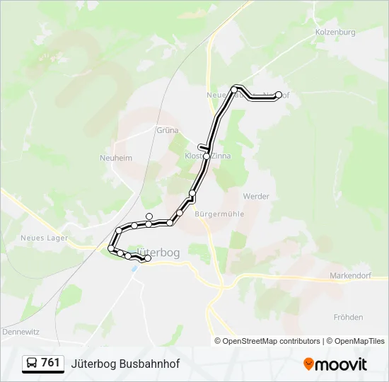 761 Bus Line Map