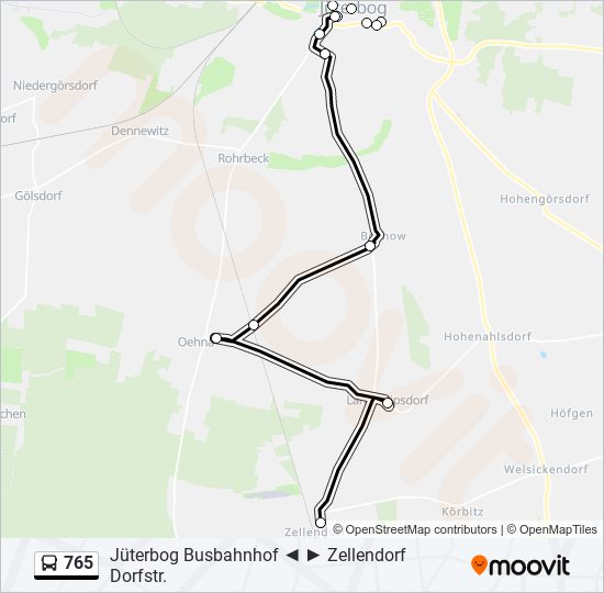 Автобус 765: карта маршрута