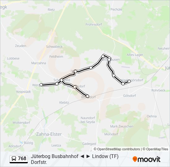 Автобус 768: карта маршрута