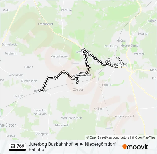 Buslinie 769 Karte