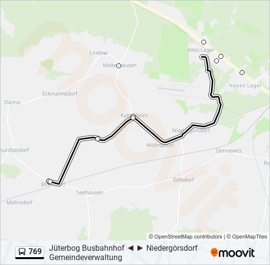 Автобус 769: карта маршрута