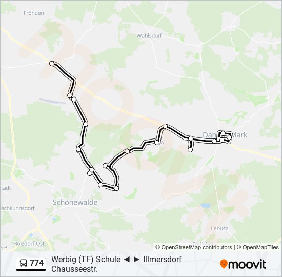 Автобус 774: карта маршрута