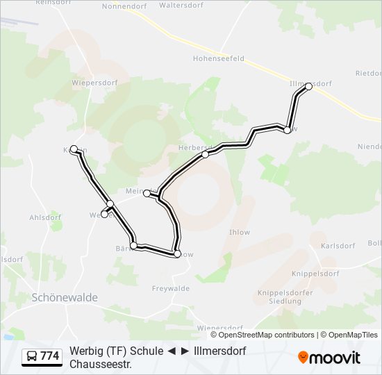 Автобус 774: карта маршрута