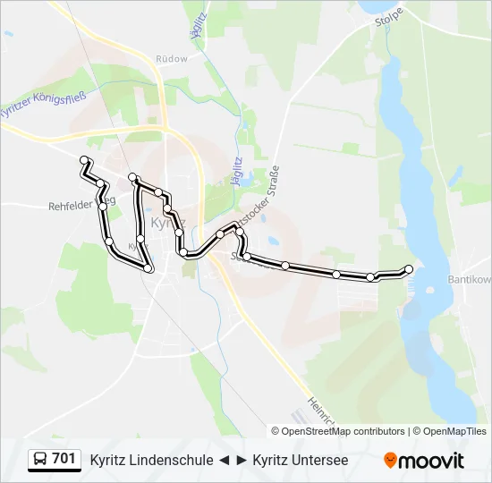 701 Bus Line Map